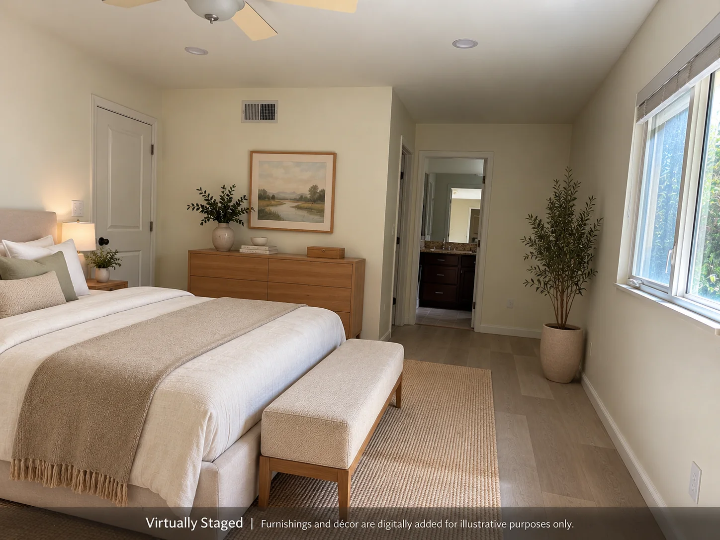 Primary bedroom — virtually staged